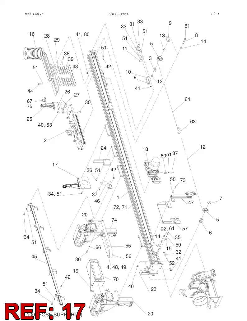 55020287 550 202 87 HOSE SUPPORT - Sandvik Technical Drawing