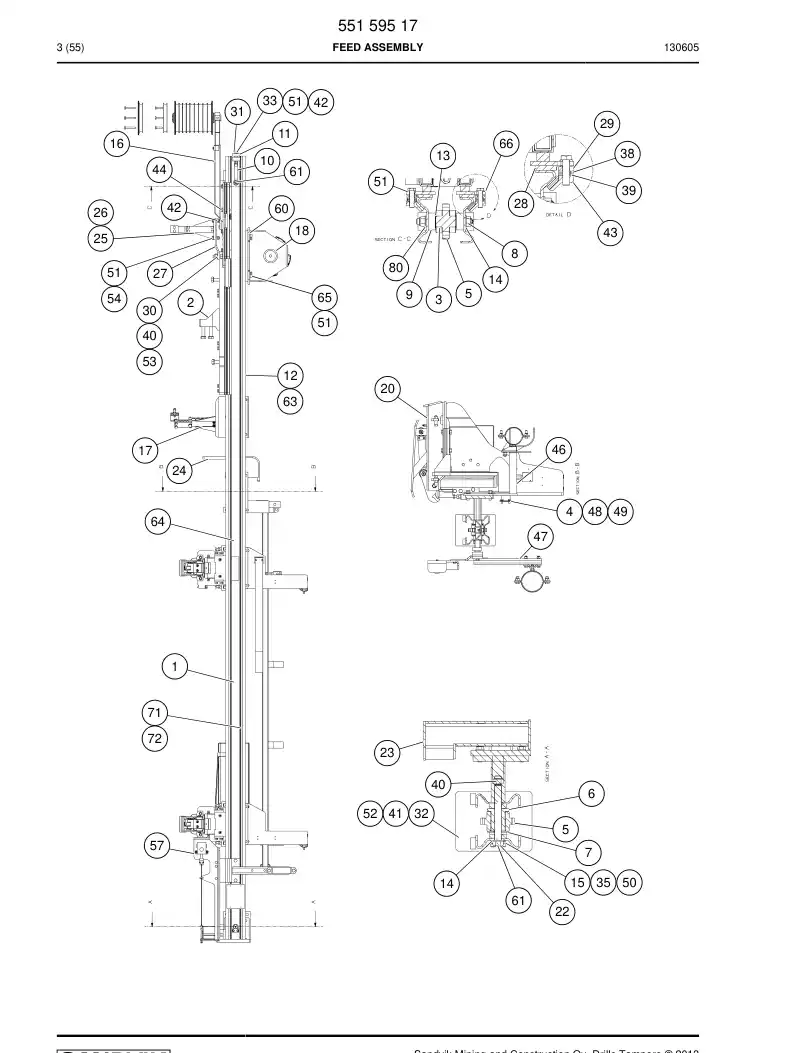 55020287b 550 202 87b Support, Hose - Sandvik Technical Drawing