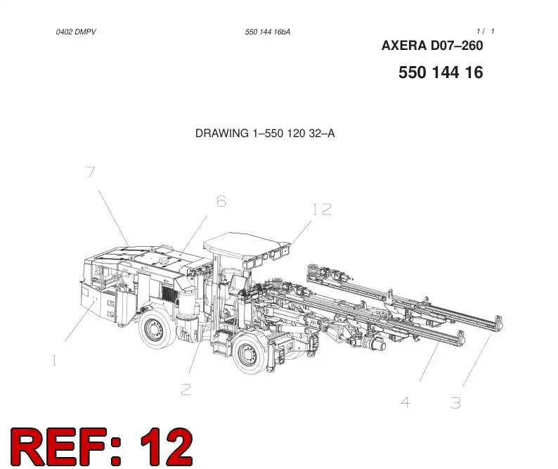 55020367 550 203 67 DRIVING- AND WORKING LIGHT ASSEMBLY - Sandvik Technical Drawing