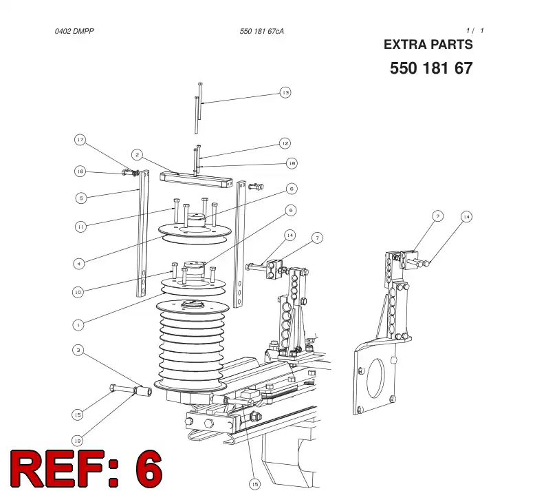 55020387 550 203 87 Extension plate - Sandvik Technical Drawing