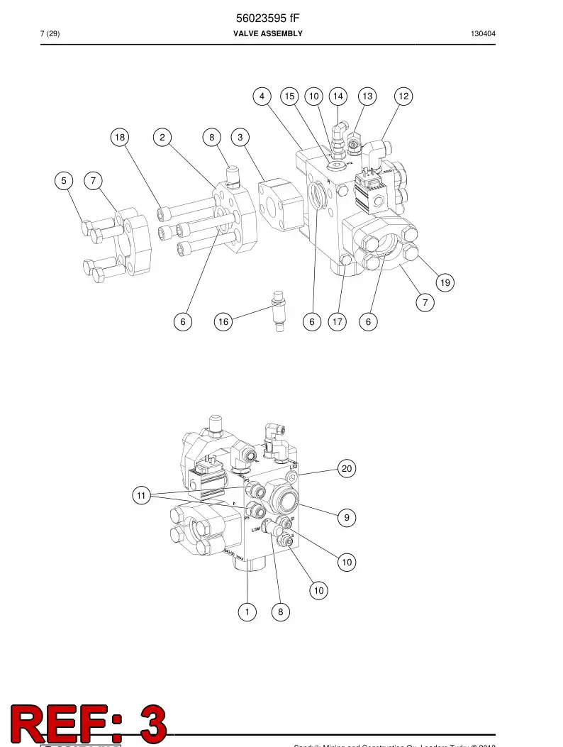 55020452 550 204 52 Valve, Check - Sandvik Technical Drawing