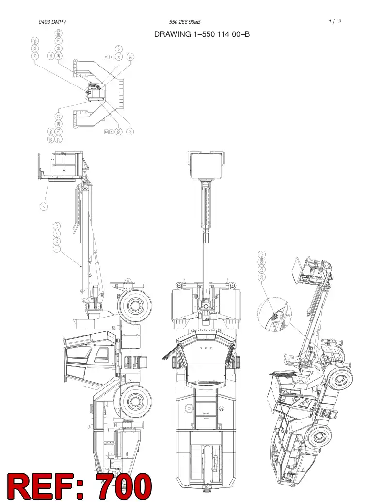 55020462 550 204 62 CONTROL ASSEMBLY - Sandvik Technical Drawing