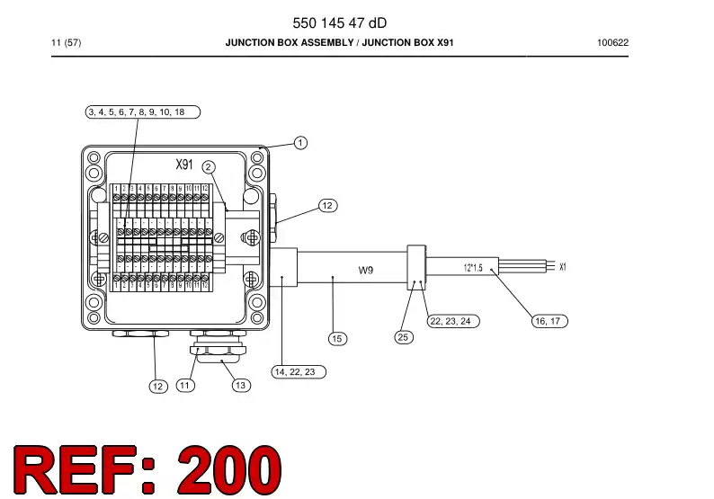 55020471 550 204 71 Wiring instruction - Sandvik Technical Drawing
