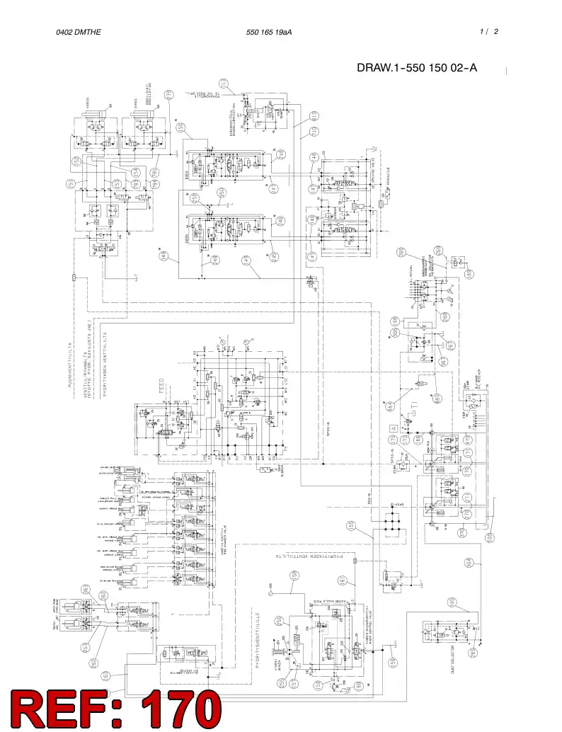 55020581 550 205 81 HYDRAULIC HOSE ASSEMBLY - Sandvik Technical Drawing