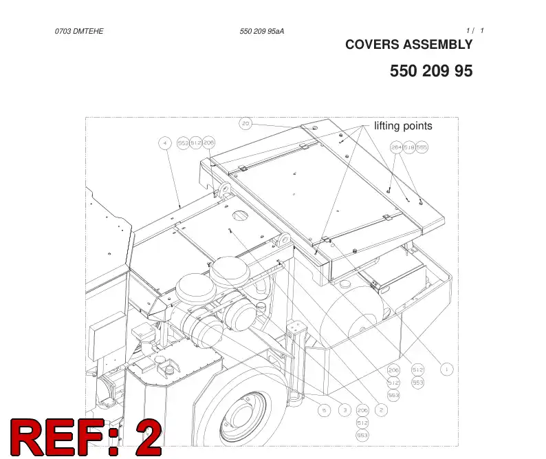 55020723 550 207 23 COVER PLATE - Sandvik Technical Drawing
