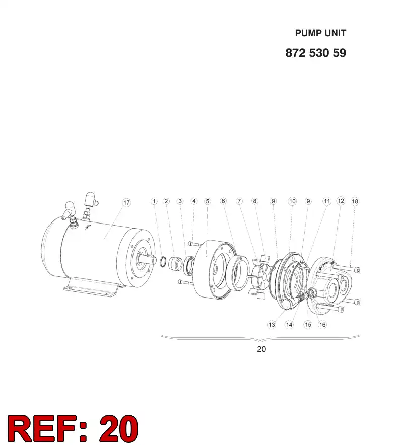 55020849 550 208 49 Pump element - Sandvik Technical Drawing