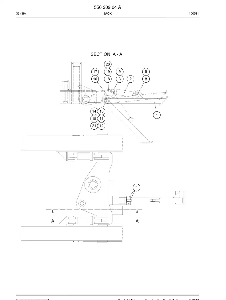 55020904 550 209 04 JACK - Sandvik Technical Drawing