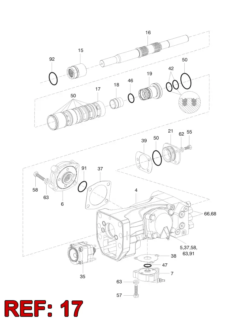 55020965 550 209 65 PILOT CYLINDER - Sandvik Technical Drawing