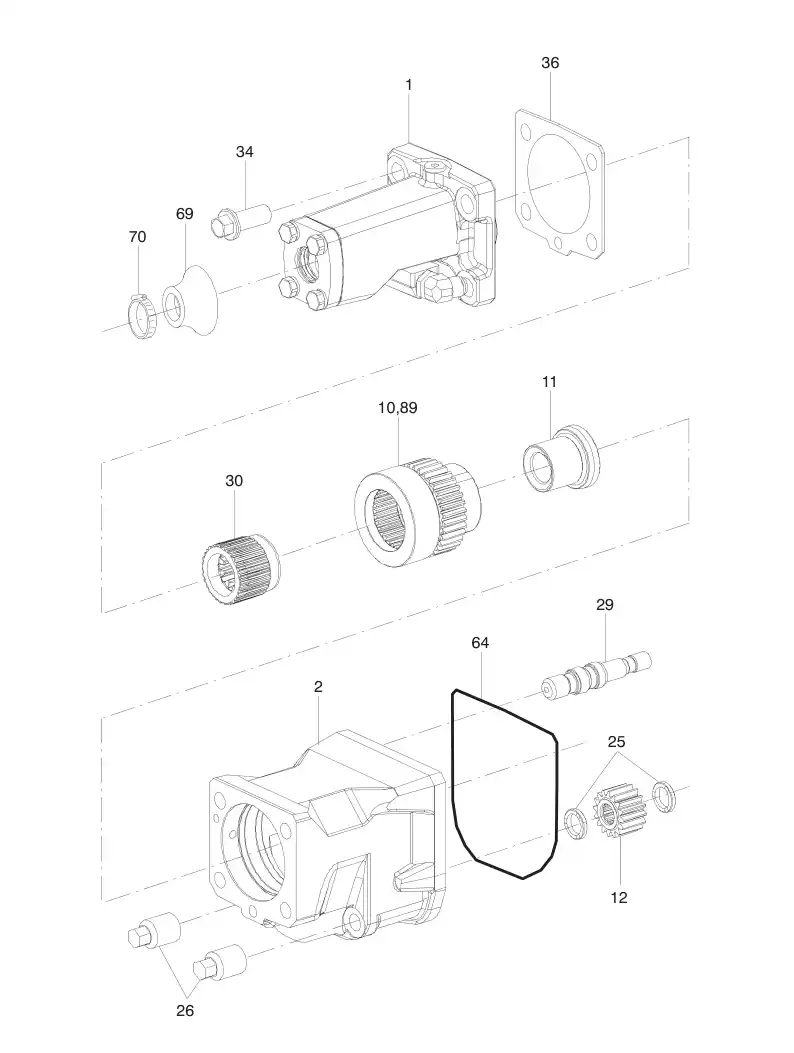 55020968 550 209 68 SEAL KIT FOR ROCK DRILL HFX5T - Sandvik Technical Drawing