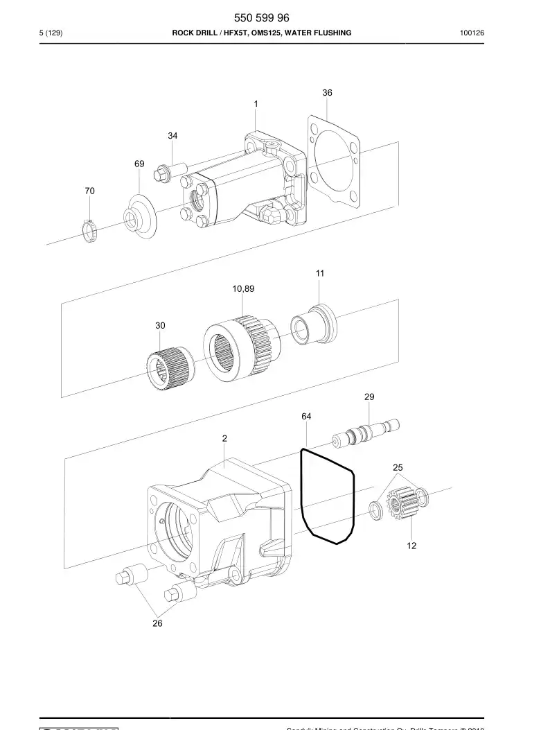 55020968g 550 209 68g Seal kit - Sandvik Technical Drawing