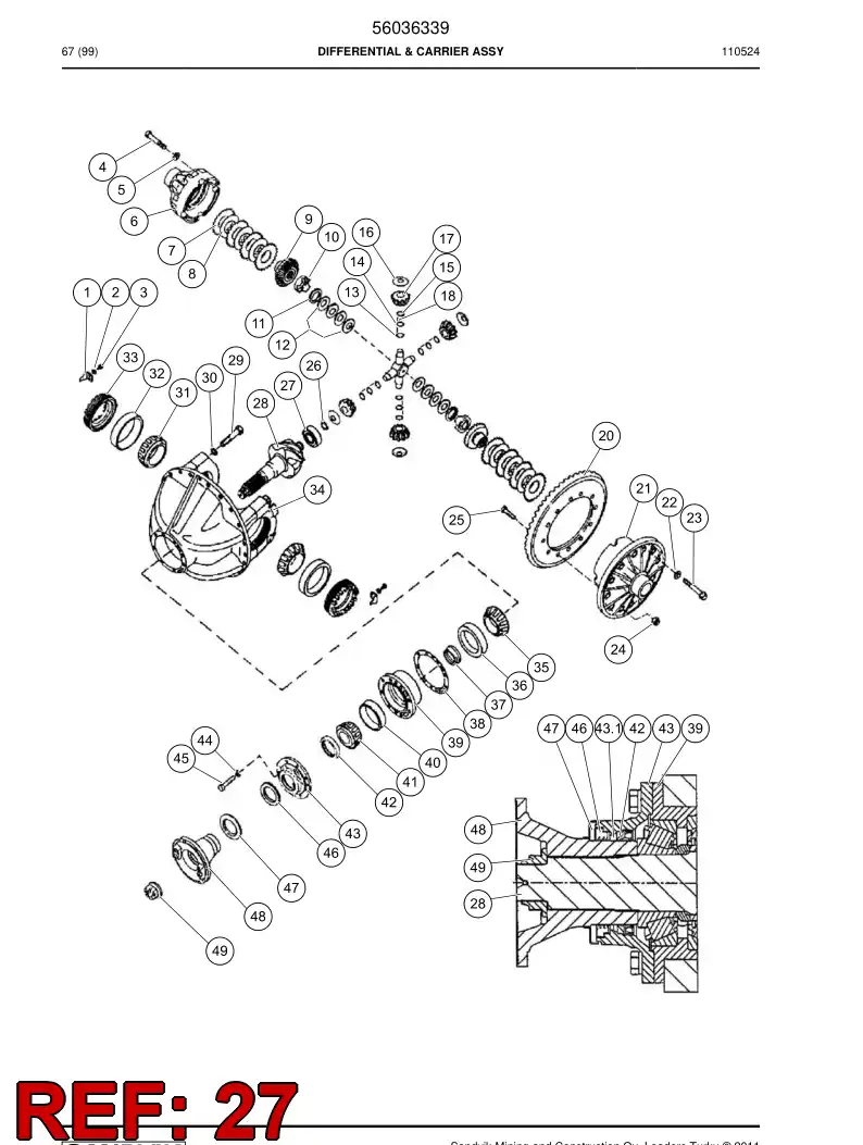 55020992 550 209 92 Bearing - Sandvik Technical Drawing