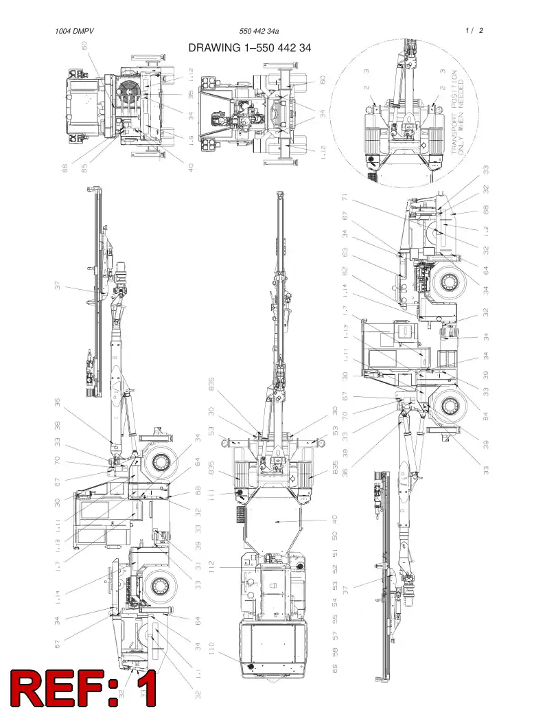 55020995 550 209 95 COVERS ASSEMBLY - Sandvik Technical Drawing
