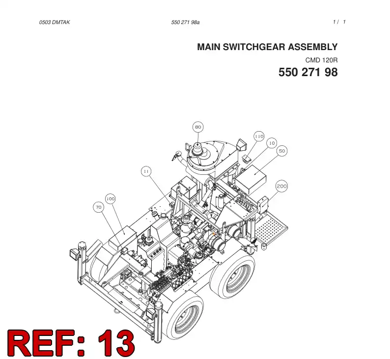 55021125 550 211 25 WIRING HARNESS ASSEMBLY - Sandvik Technical Drawing