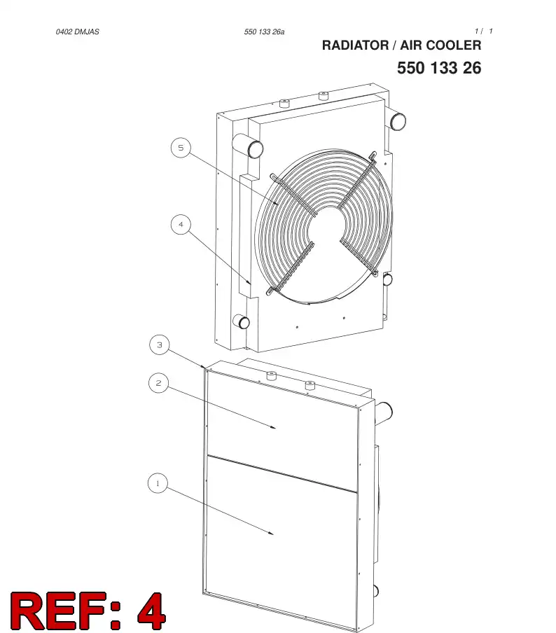 55021224 550 212 24 Shroud, Fan - Sandvik Technical Drawing
