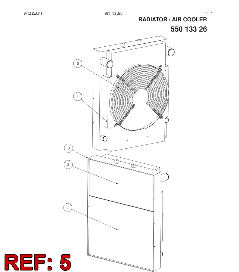 55021225 550 212 25 Guard, Fan - Sandvik Technical Drawing