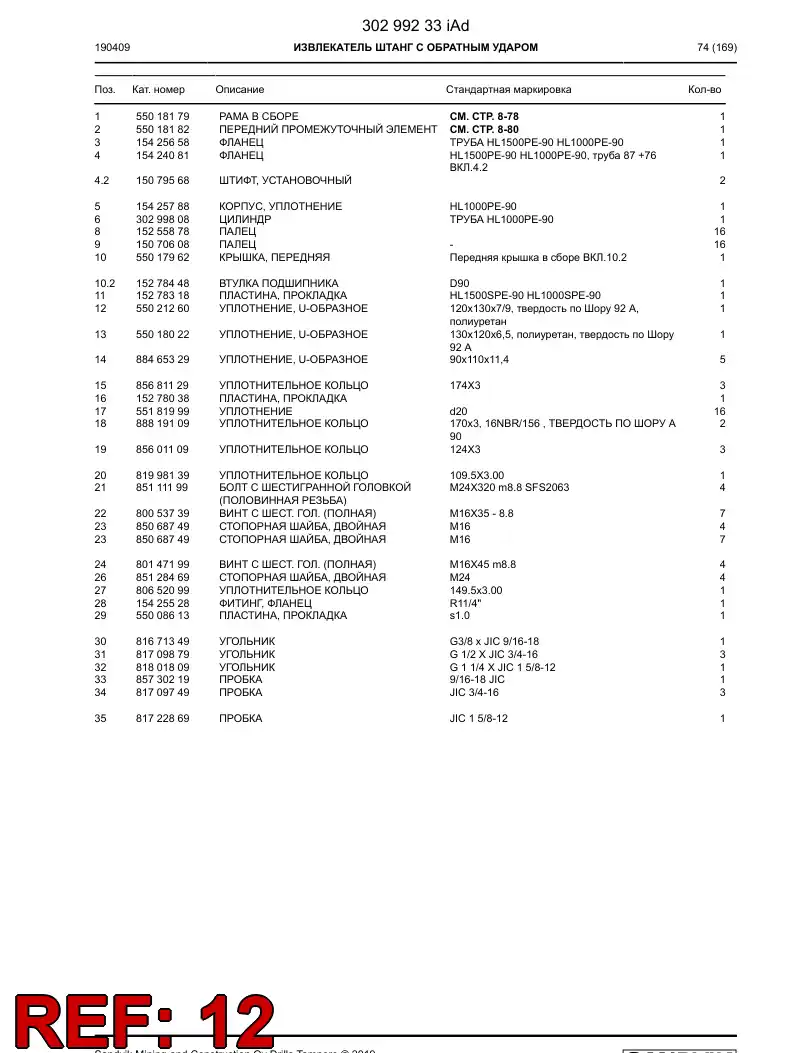55021260b 550 212 60b U-SEAL - Sandvik Technical Drawing