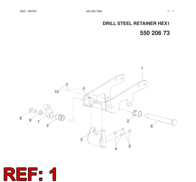 55021278 550 212 78 FRAME - Sandvik Technical Drawing