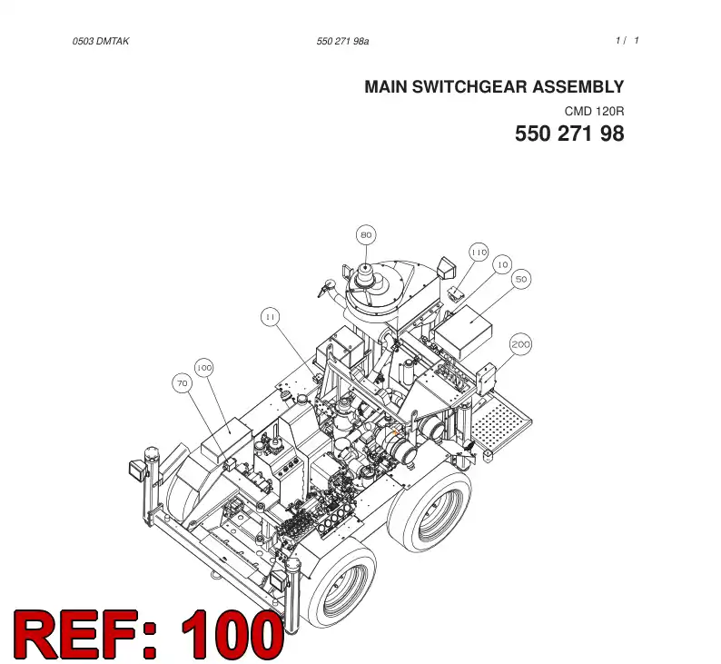 55021291 550 212 91 CONTROL BOX ASSEMBLY - Sandvik Technical Drawing