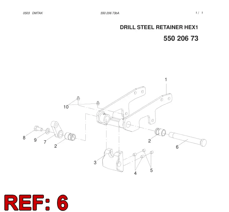 55021320 550 213 20 SHAFT - Sandvik Technical Drawing