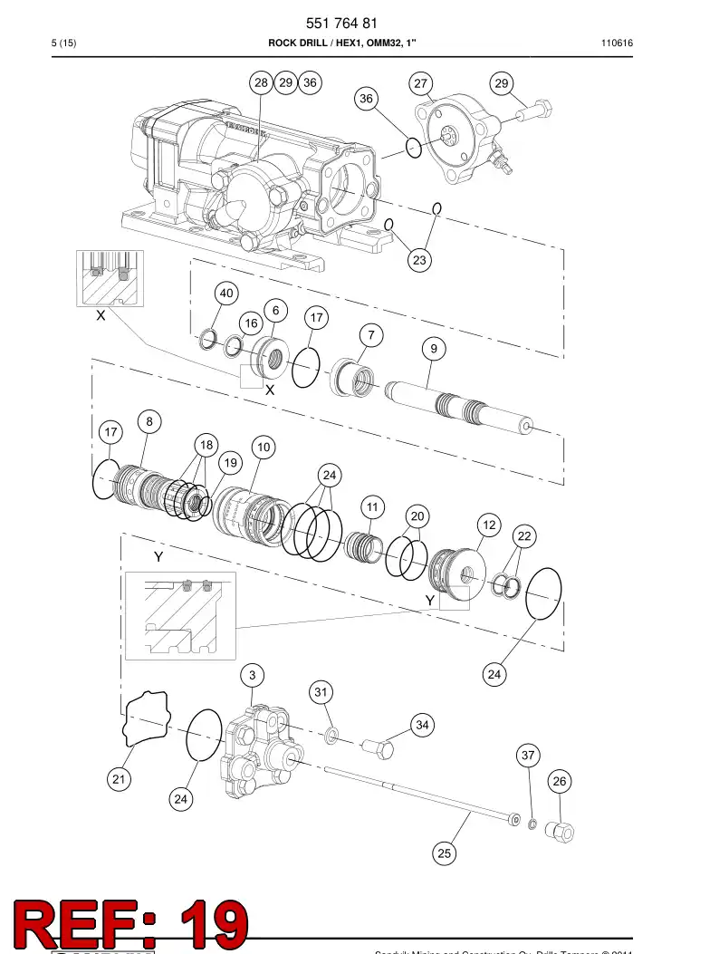 55021536a 550 215 36a O-Ring - Sandvik Technical Drawing
