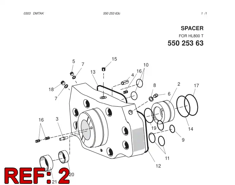 55021542 550 215 42 SEAL BUSHING - Sandvik Technical Drawing