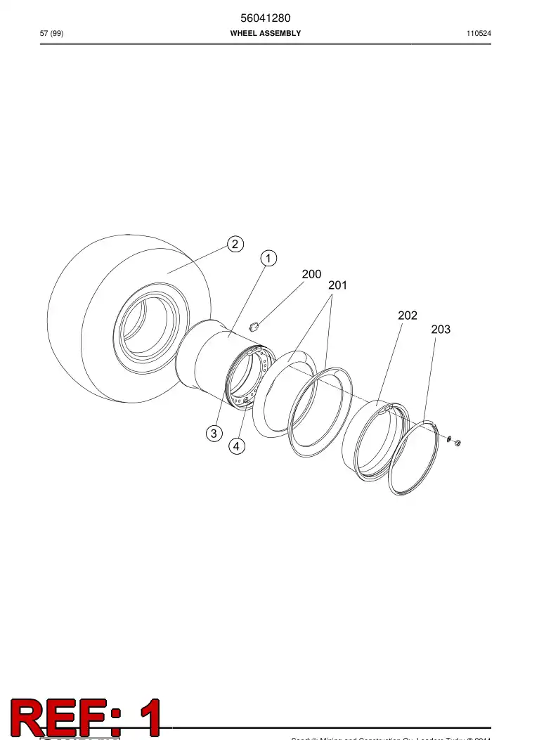 55021546 550 215 46 Rim - Sandvik Technical Drawing