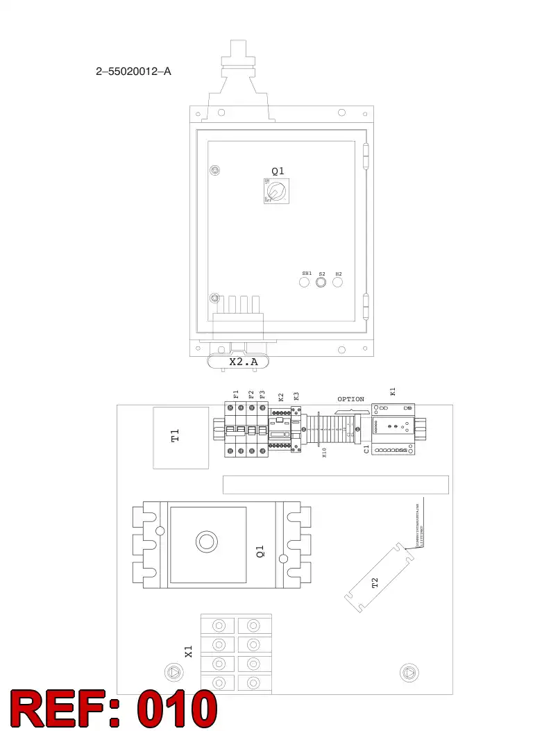 55021570 550 215 70 STEEL ENCLOSURE - Sandvik Technical Drawing