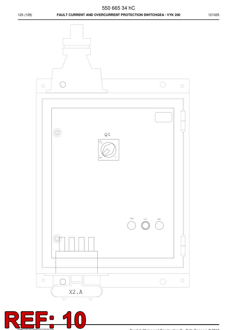 55021570a 550 215 70a Steel enclosure - Sandvik Technical Drawing