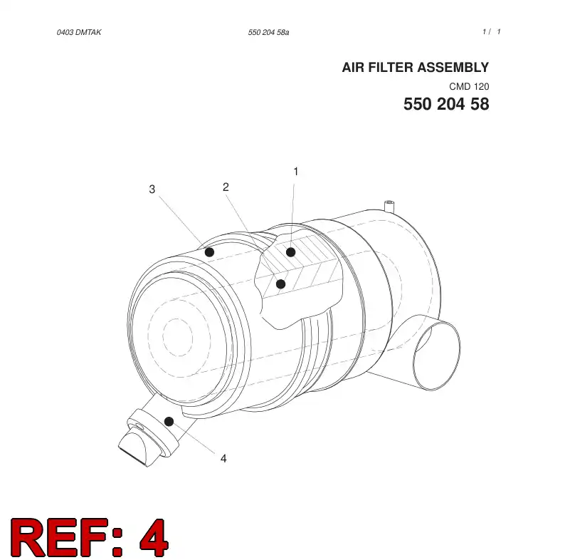 55021649 550 216 49 Cup, Dust - Sandvik Technical Drawing