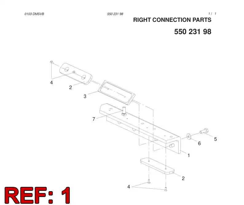 55021903 550 219 03 Frame, Slide - Sandvik Technical Drawing