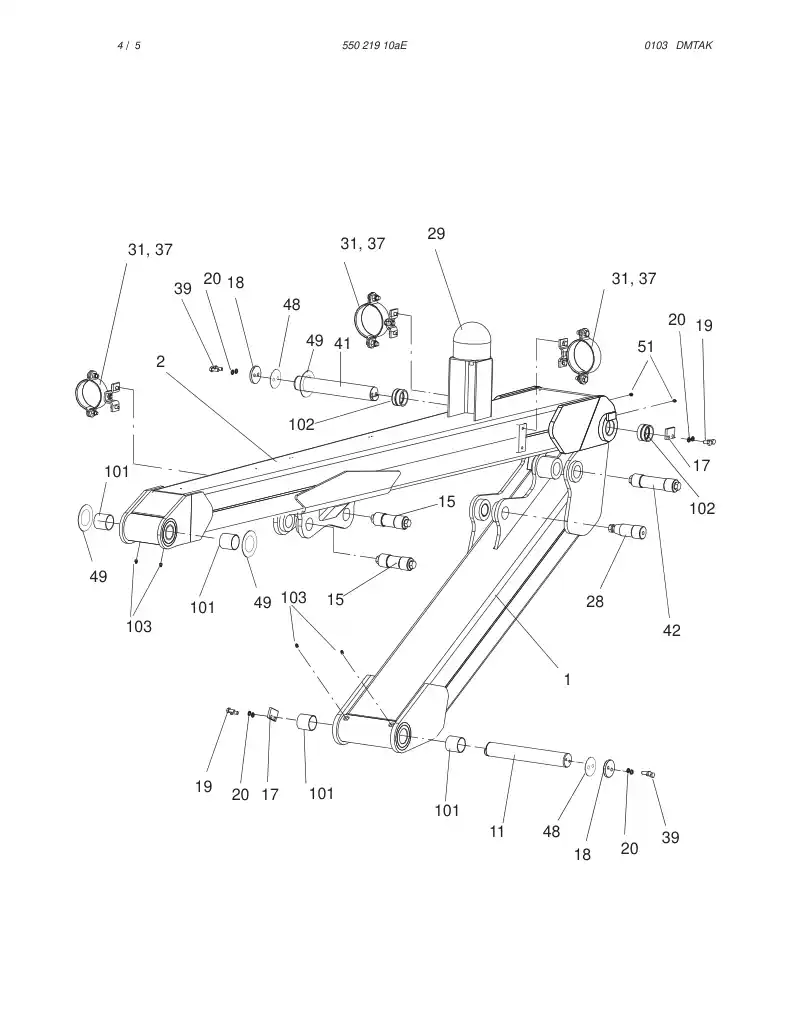 55021910aE 550 219 10aE BOOM - Sandvik Technical Drawing