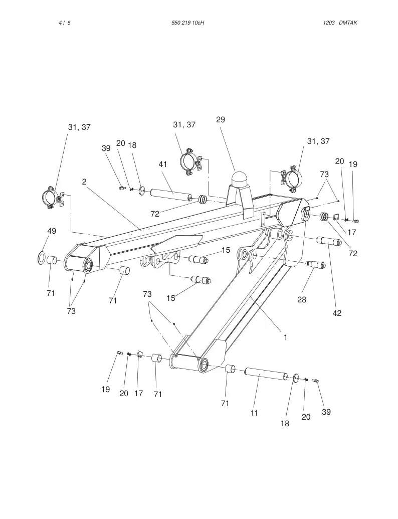 55021910cH 550 219 10cH BOOM - Sandvik Technical Drawing