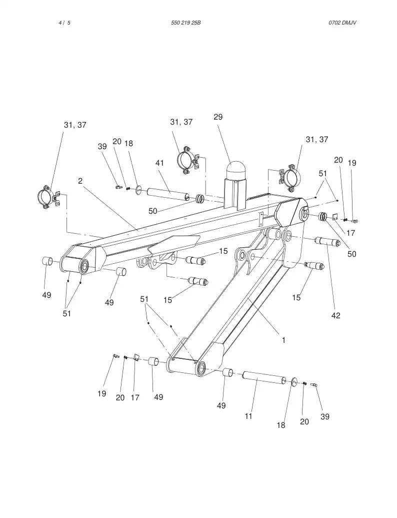 55021925B 550 219 25B BOOM - Sandvik Technical Drawing