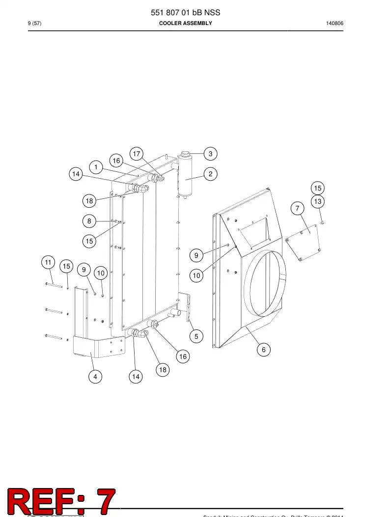 55021988b 550 219 88b Cover - Sandvik Technical Drawing