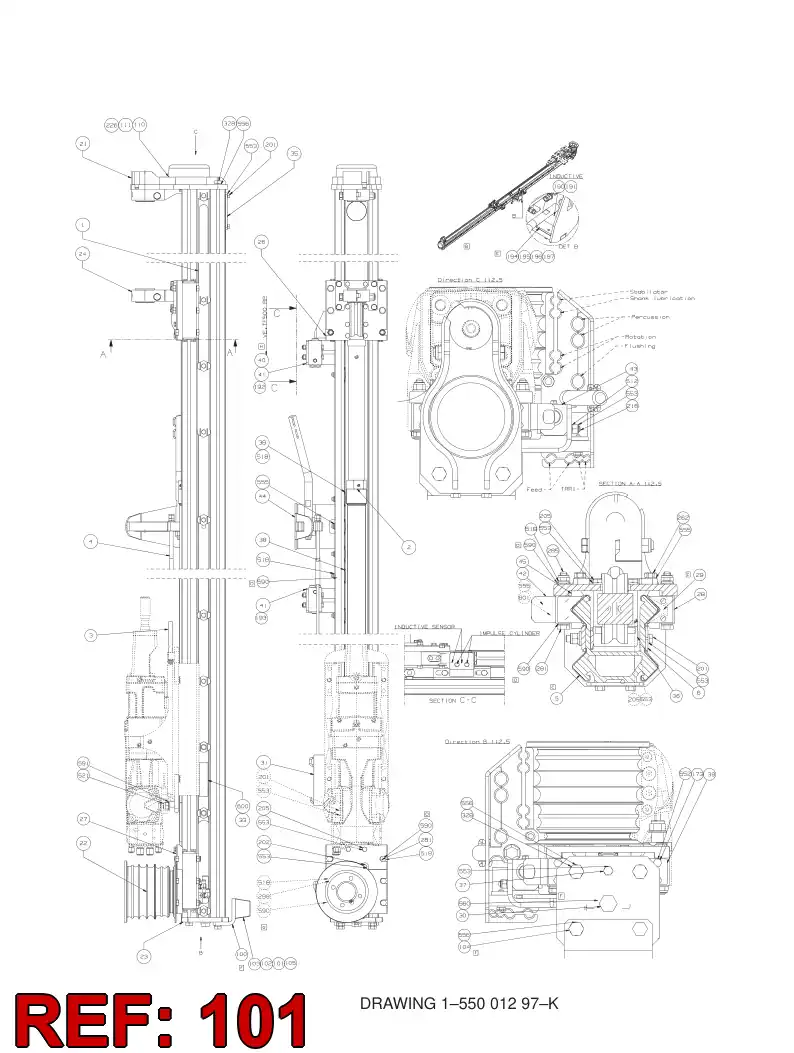 55022049 550 220 49 RUBBER BUFFER - Sandvik Technical Drawing