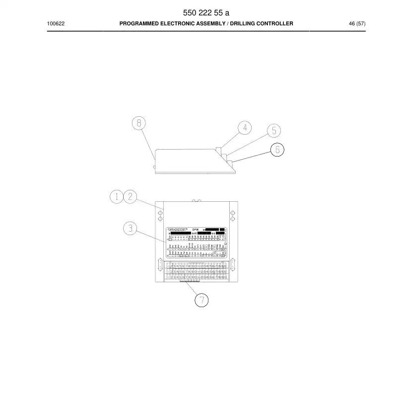 55022255a 550 222 55a PROGRAMMED ELECTRONIC ASSEMBLY - Sandvik Technical Drawing