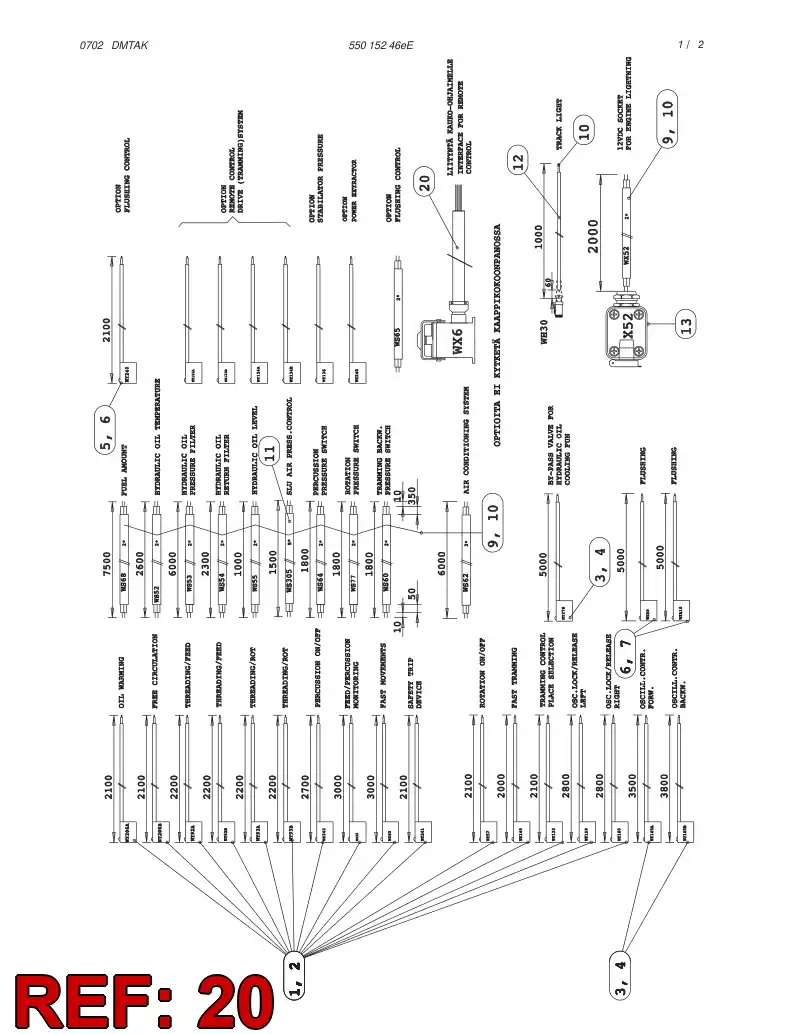 55022275 550 222 75 CABLE ASSEMBLY - Sandvik Technical Drawing