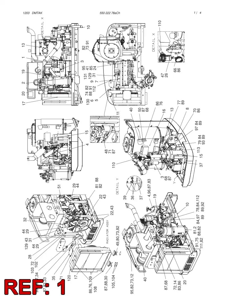 55022280 550 222 80 ENGINE ASSEMBLY - Sandvik Technical Drawing