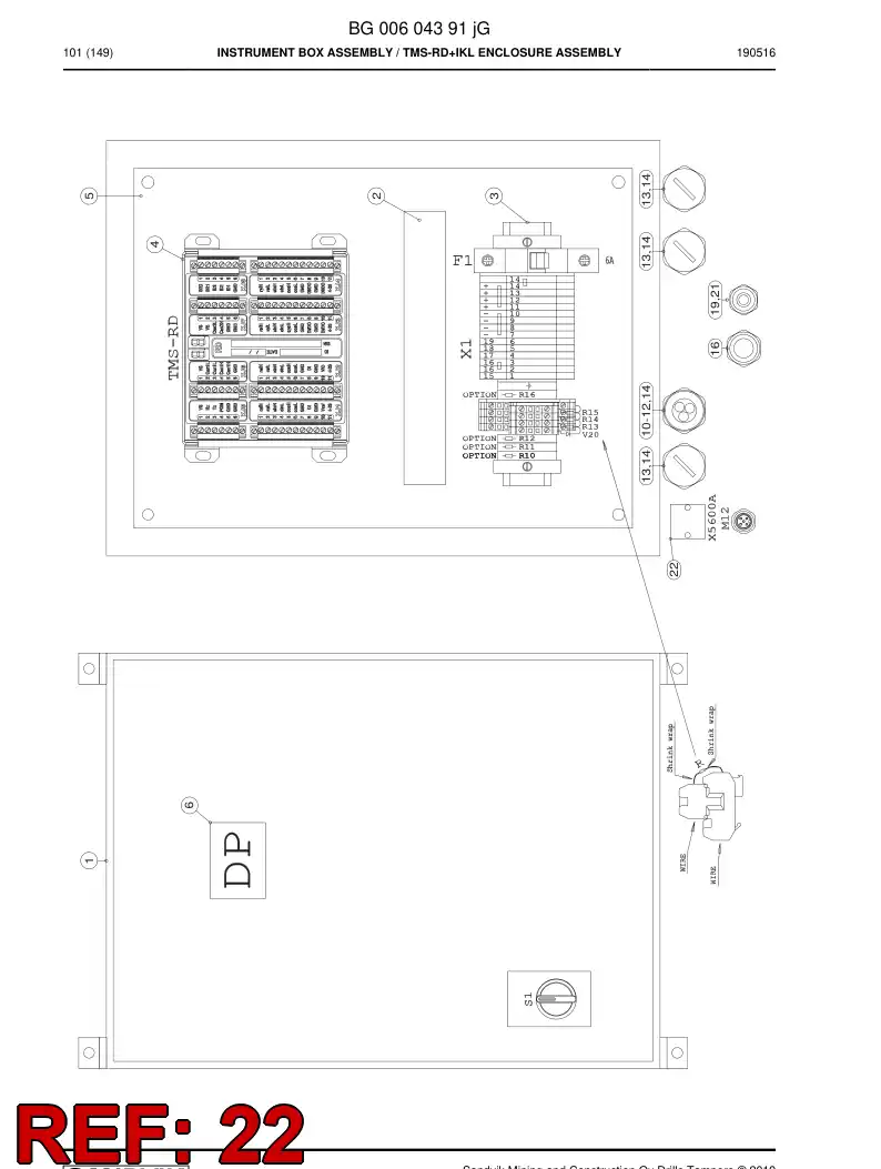55022410b 550 224 10b Accessories, Connector - Sandvik Technical Drawing