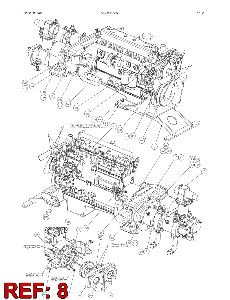55022419 550 224 19 ENGINE SUPPORT - Sandvik Technical Drawing