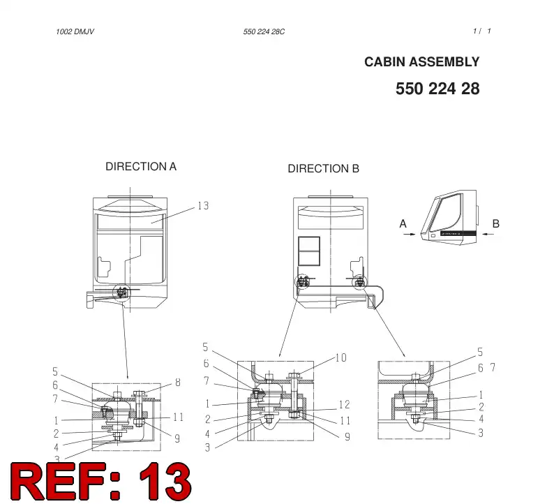 55022427 550 224 27 CABIN ASSEMBLY - Sandvik Technical Drawing