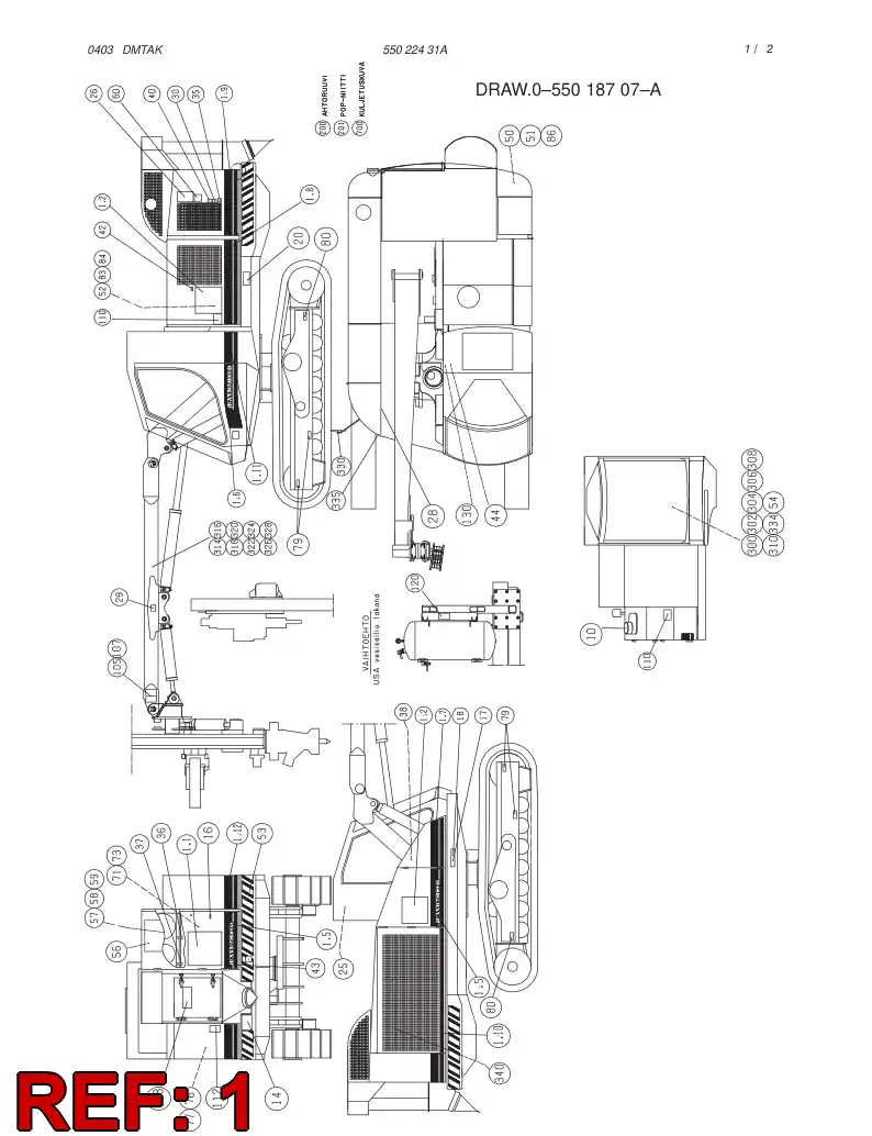 55022429 550 224 29 DECAL SET - Sandvik Technical Drawing