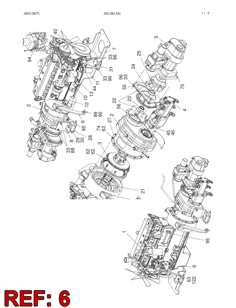 55022517 550 225 17 HYDRALIC PUMP ASSEMBLY - Sandvik Technical Drawing