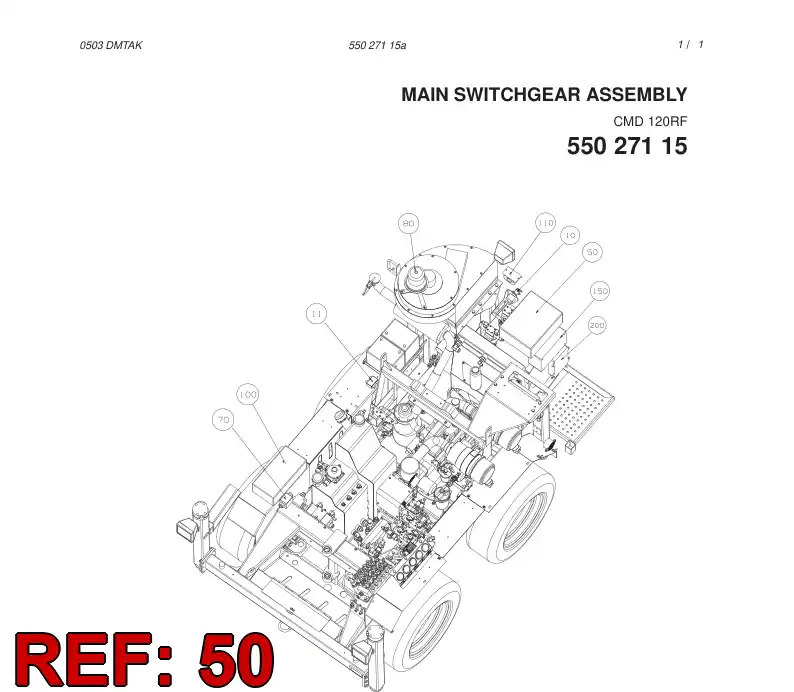 55022605 550 226 05 ELECTRIC SWITCHGEAR CABINET ASSEMBLY - Sandvik Technical Drawing