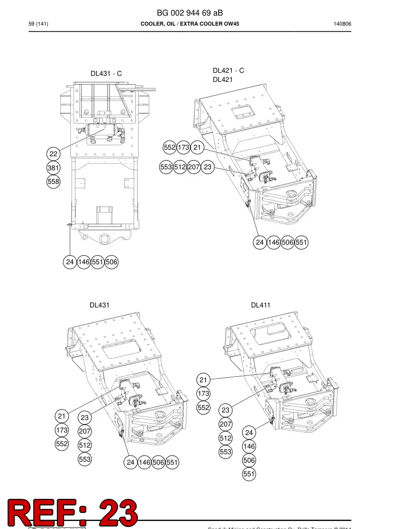55022719a 550 227 19a Bracket - Sandvik Technical Drawing