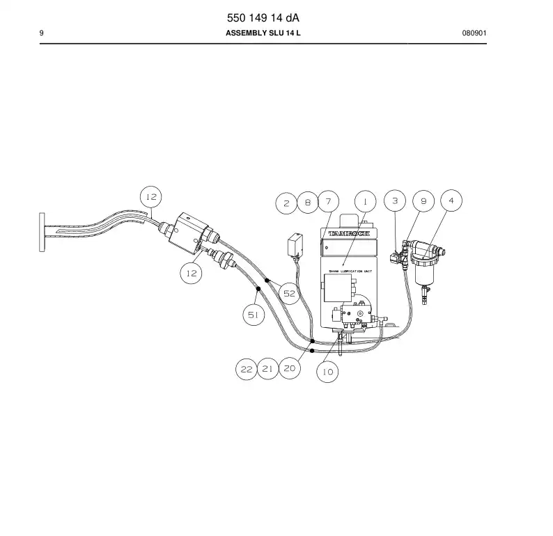 55023002 550 230 02 Hydraulic operating diagram - Sandvik Technical Drawing