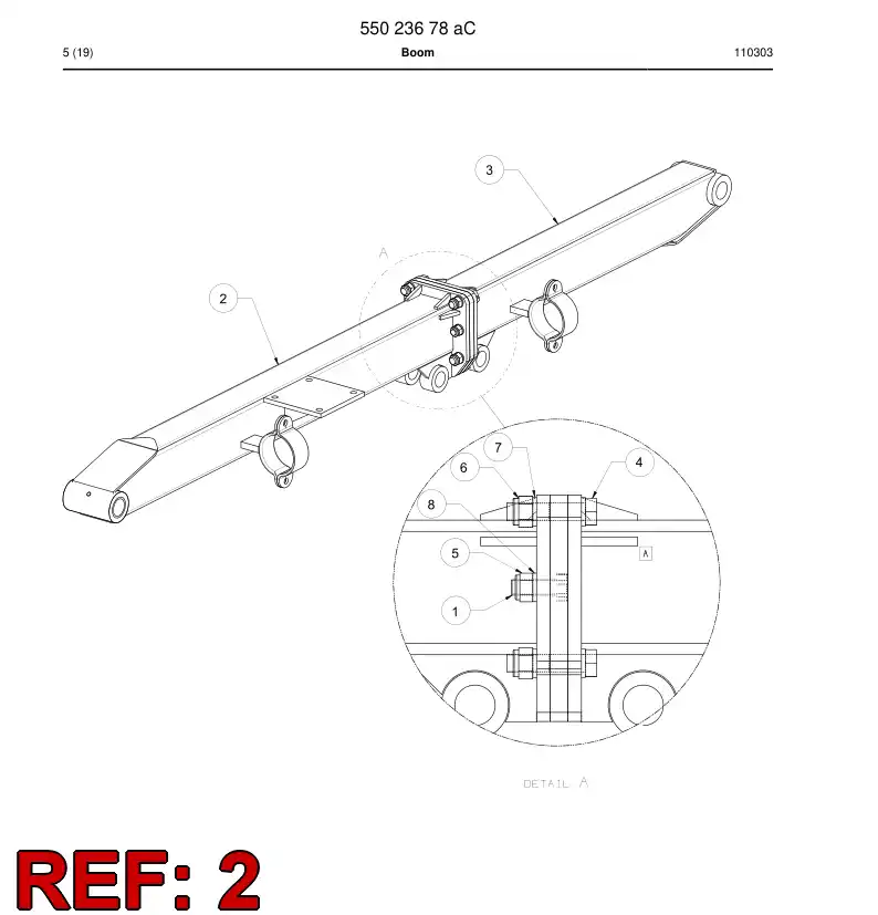 55023026a 550 230 26a Head Boom - Sandvik Technical Drawing