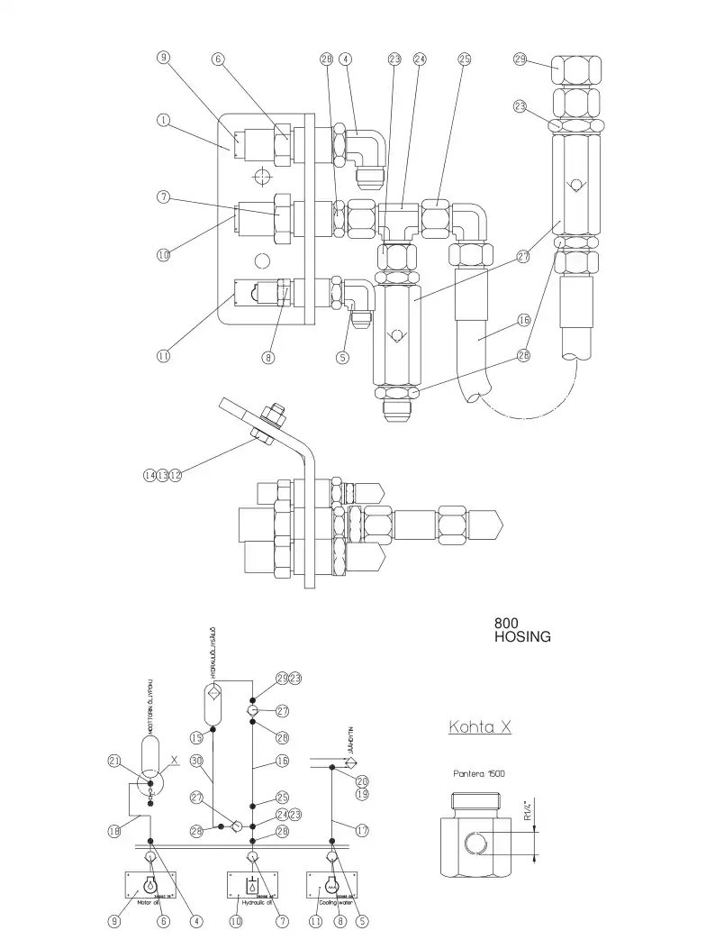 55023030aA 550 230 30aA FILLING ADAPTER - Sandvik Technical Drawing