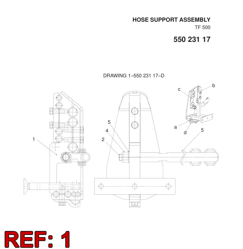 55023118 550 231 18 HOSE SUPPORT * - Sandvik Technical Drawing