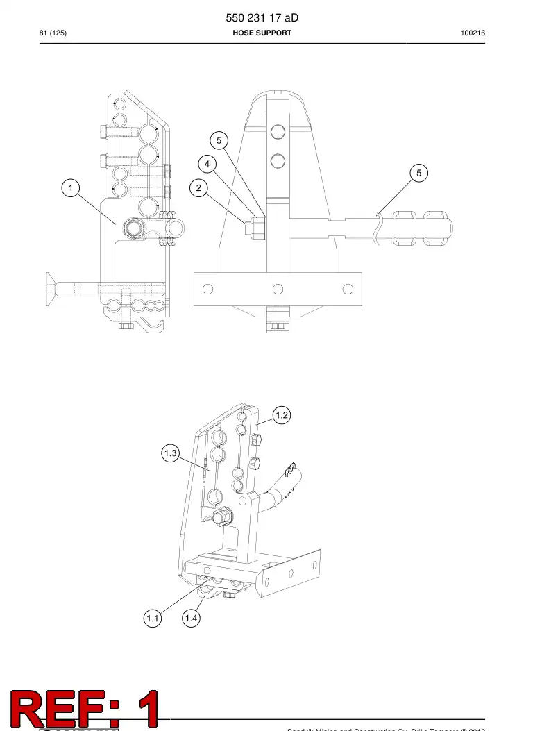 55023118b 550 231 18b Hose support - Sandvik Technical Drawing